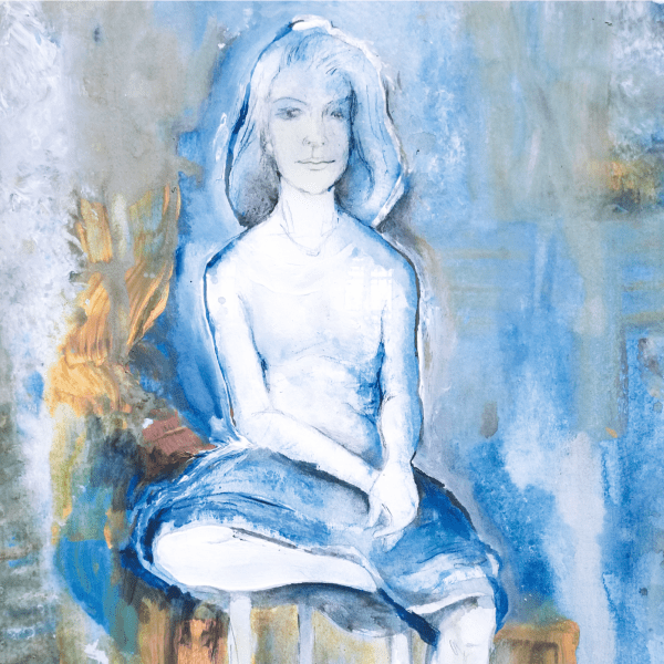 Frau achtsam